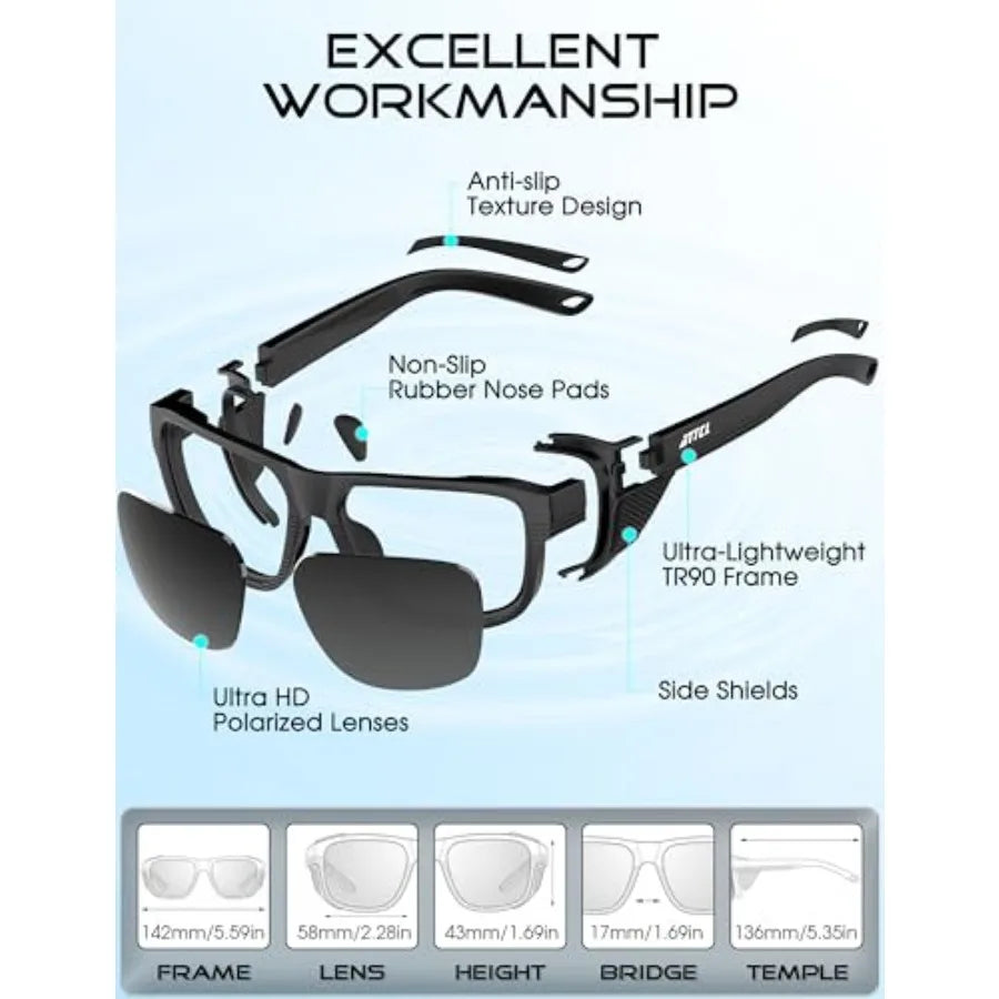 ATTCL Sports Polarized Sunglasses for Men: Womens Lightweight Wrap Around TR90 Frame UV Protection for Fishing Golf Driving