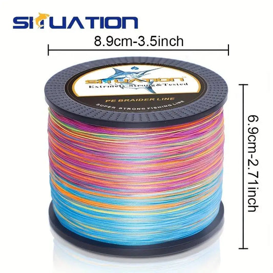 SIIUATION 300M-328YDS super strong fishing line, 4 strands of multi thread PE wear-resistant braided wire, 12 25 40 60 80 100 po