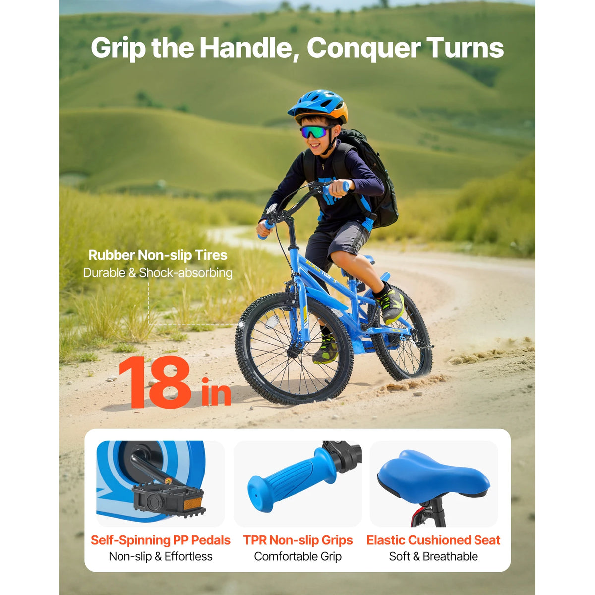 SucceBuy 14/16/18in Kids Bike BMX Style Children Bicycle with Training Wheels Toddler Bike for Boys & Girls Learning to Ride
