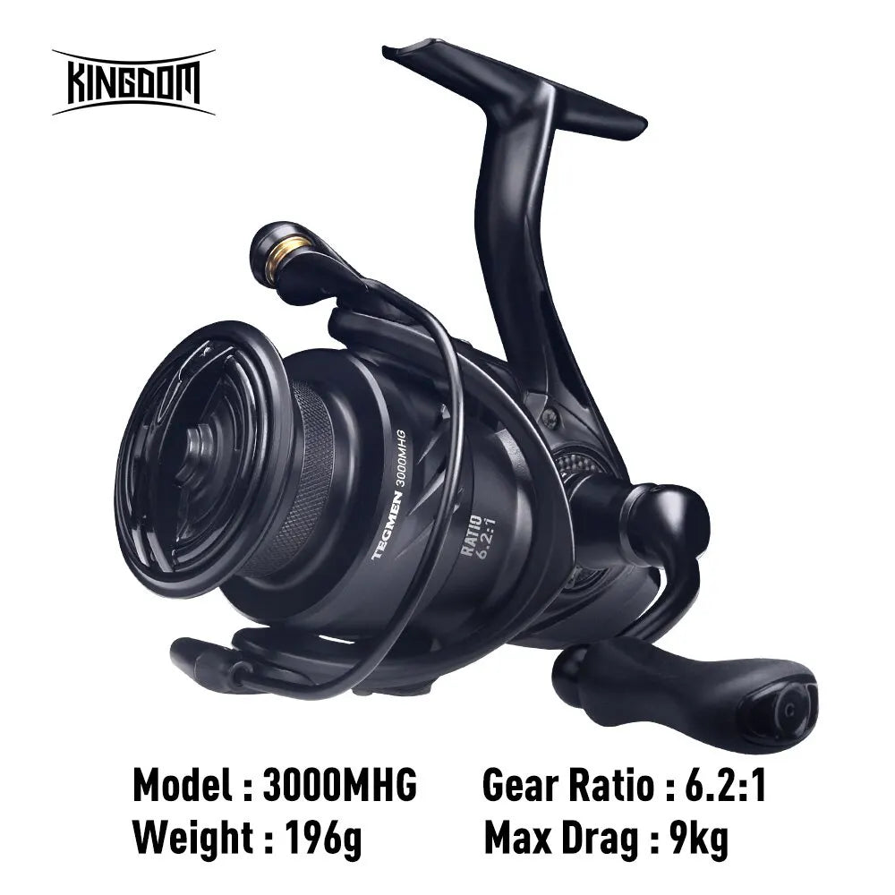 Kingdom Tegmen 5.2:1 6.2:1 143g Spinning Fishing Reels High Speed Gear Ratio Light Carbon Fiber Body Drag 10+1 Bearing Quantity