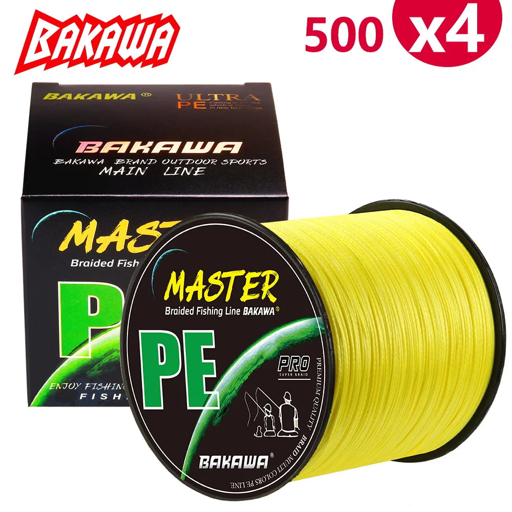 BAKAWA 500M 4-strand braided fishing line 20-85LB Japanese PE carp line Pesca freshwater saltwater fishing accessories