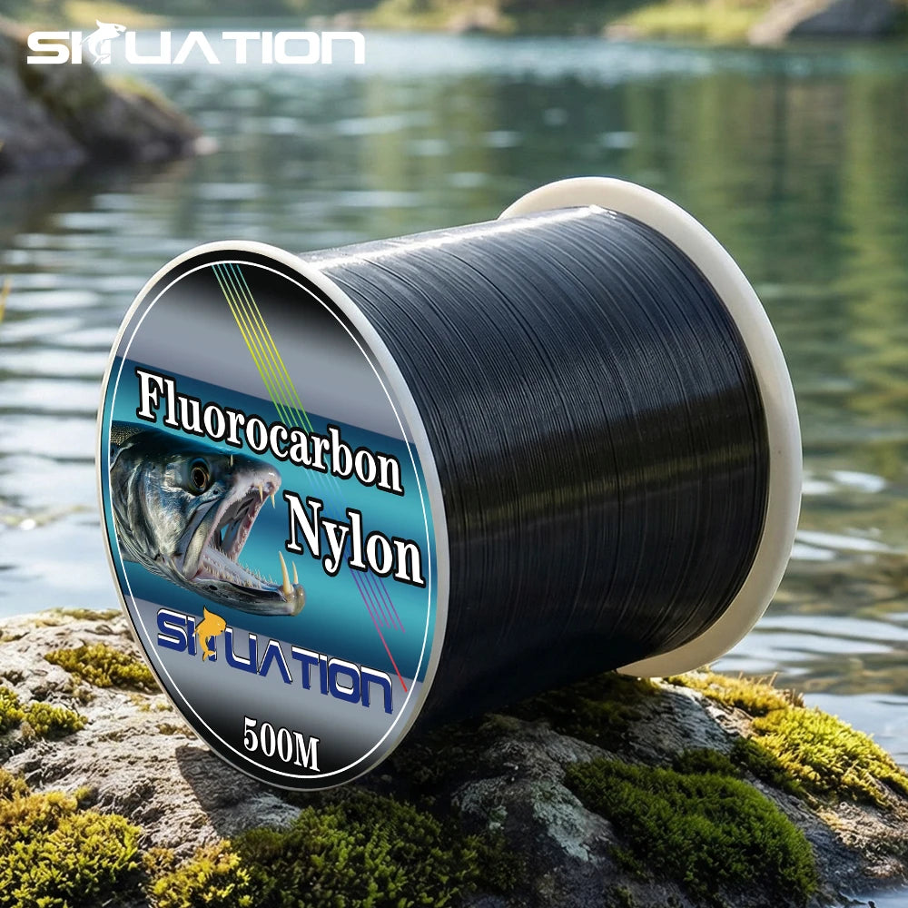 SIUATION Black Nylon Thread 500m Sea Pole Line Hand Pole Line Main Stream Reservoir Fishing Line