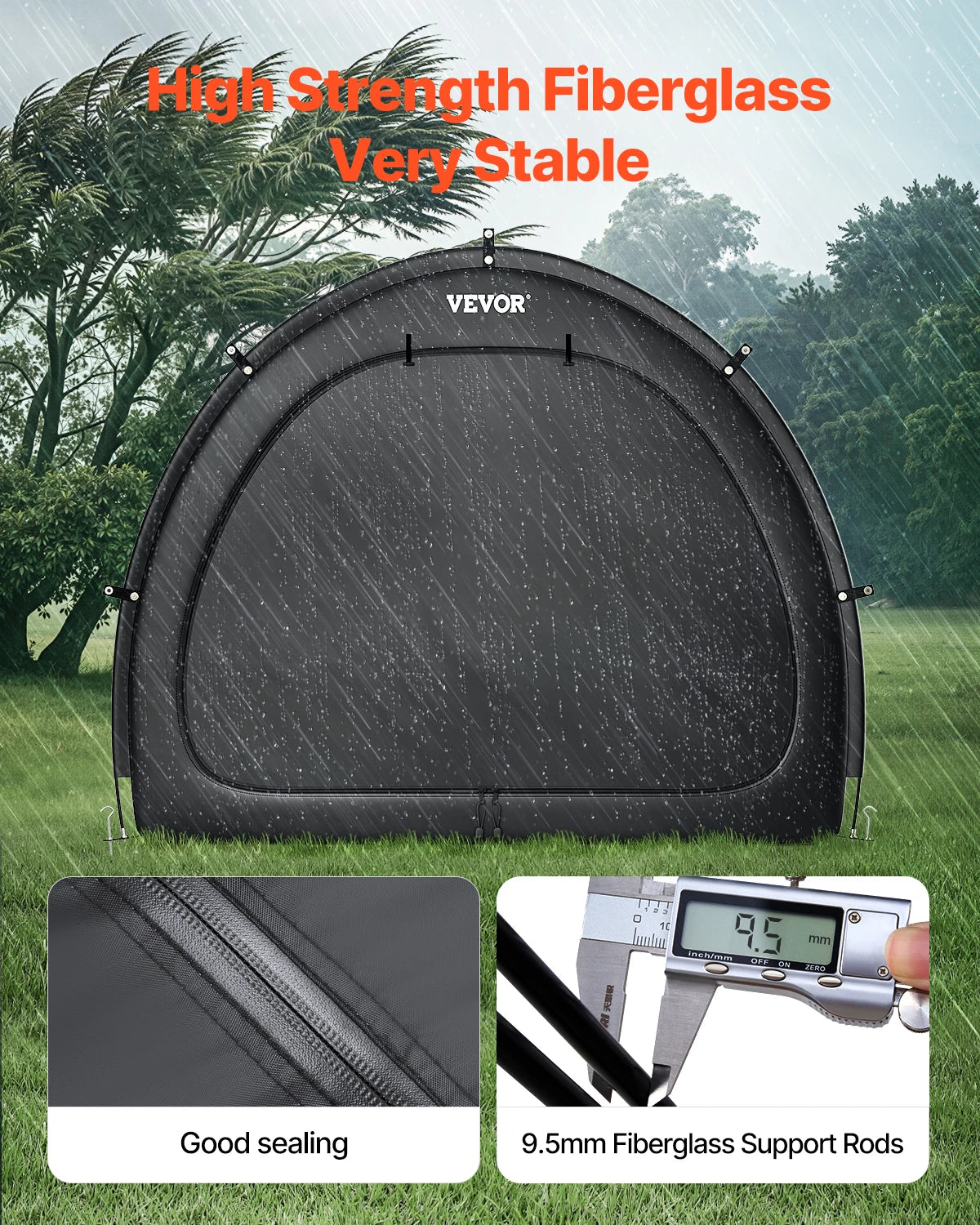 SucceBuy Bike Storage Tent Waterproof Outdoor Spacious Bike Storage Tent with Ventilated Window Strength Fiberglass for Bicycle
