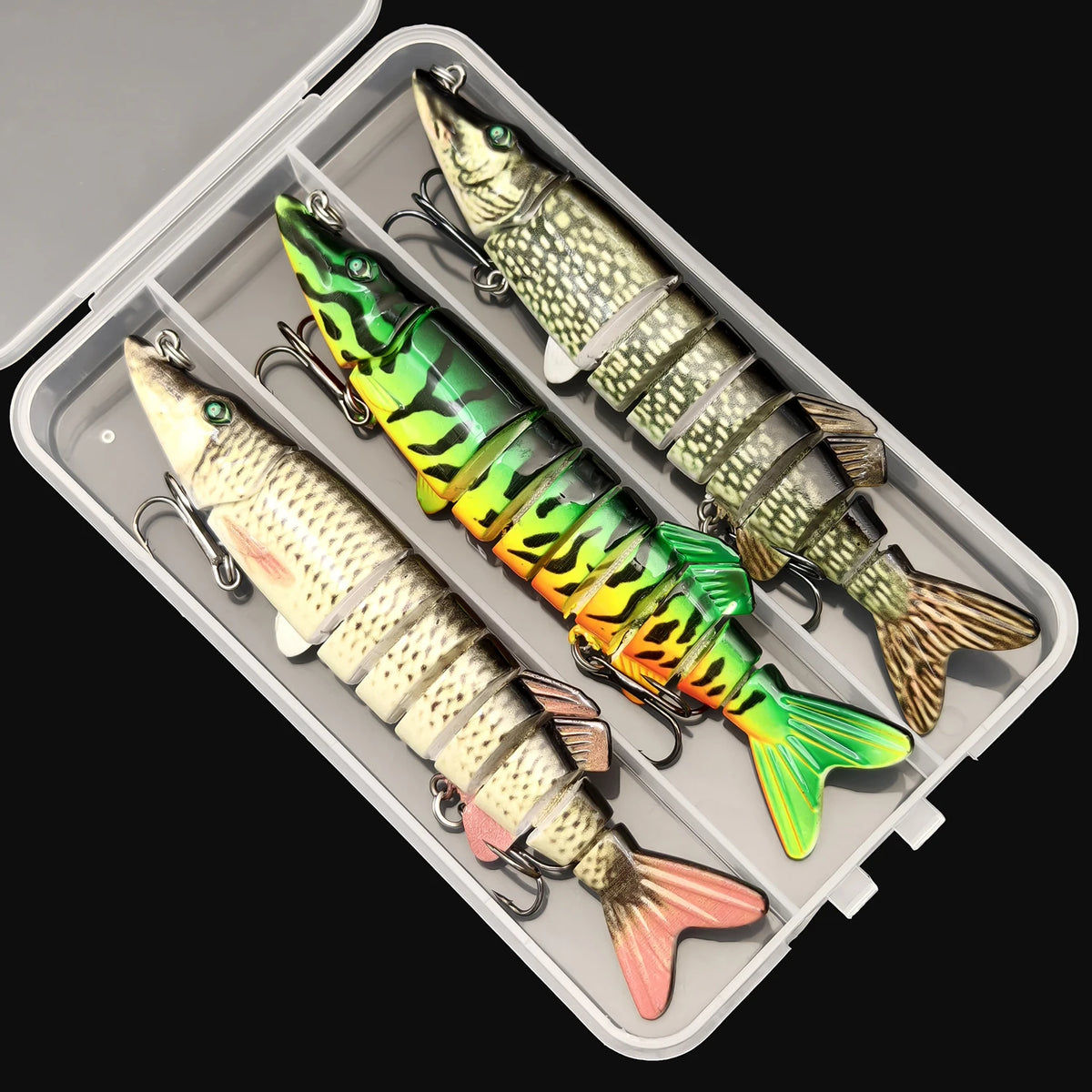 ANFS 3pcs Multi Jointed Swimbaits Fishing Lures for Bass Trout Perch Slow Sinking Lifelike Fishing Lure Kit Swimming Lures Freshwater Saltwater