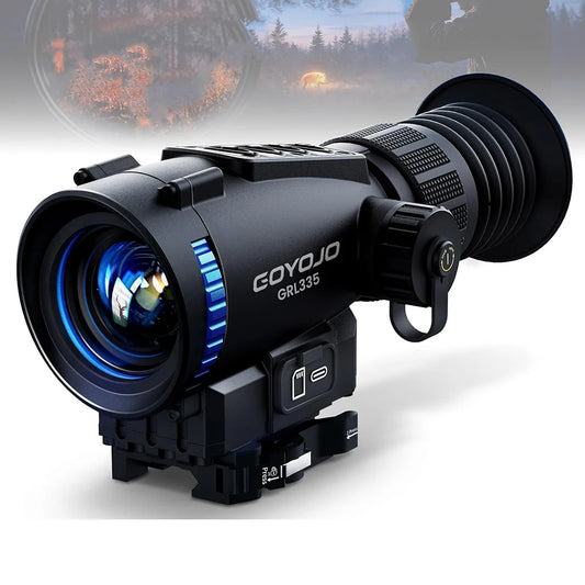 GOYOJO Thermal Scope 384x288 Thermal Imaging Sight with 1500-1800m Distance 12um 55Hz, 64GB Storage WiFi RAV Video GRL325/GRL335 for Outdoor Hunting