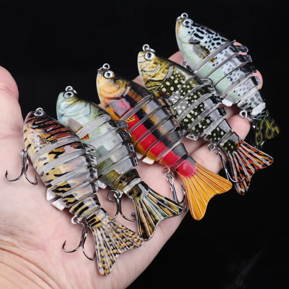 5pcs Multi-Joint Fishing Lure Set Artificial Fish Bionic Swimbait with Box