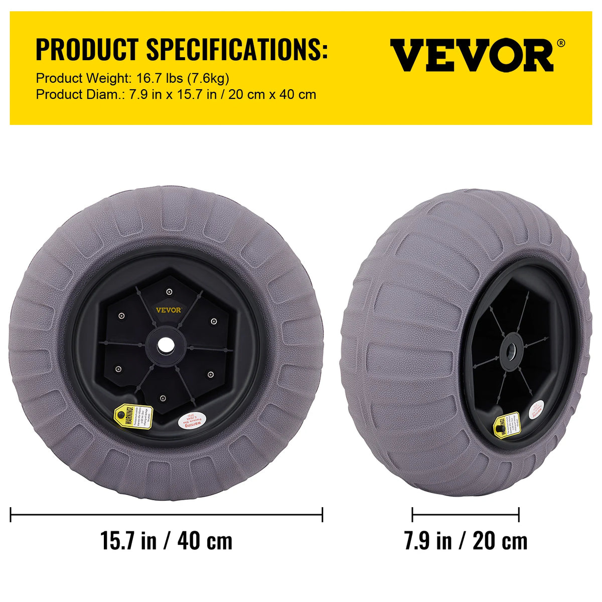 SucceBuy Beach Balloon Wheels 13" Replacement Sand Tires TPU Cart Tires for Kayak Dolly Canoe and Buggy w/ Free Air Pump 2-Pack