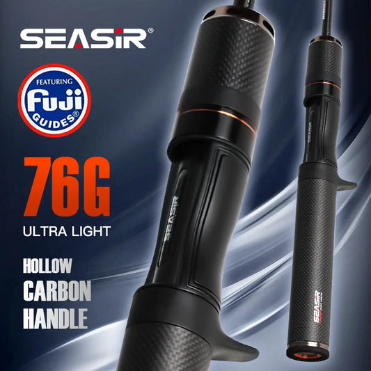 SEASIR Black Arrow Spining Baitcasting Fishing Rod 4.92FT LureWeight 0.8-10gUL Carbon Fiber FUJI O Guide Rings BFS Two Sections