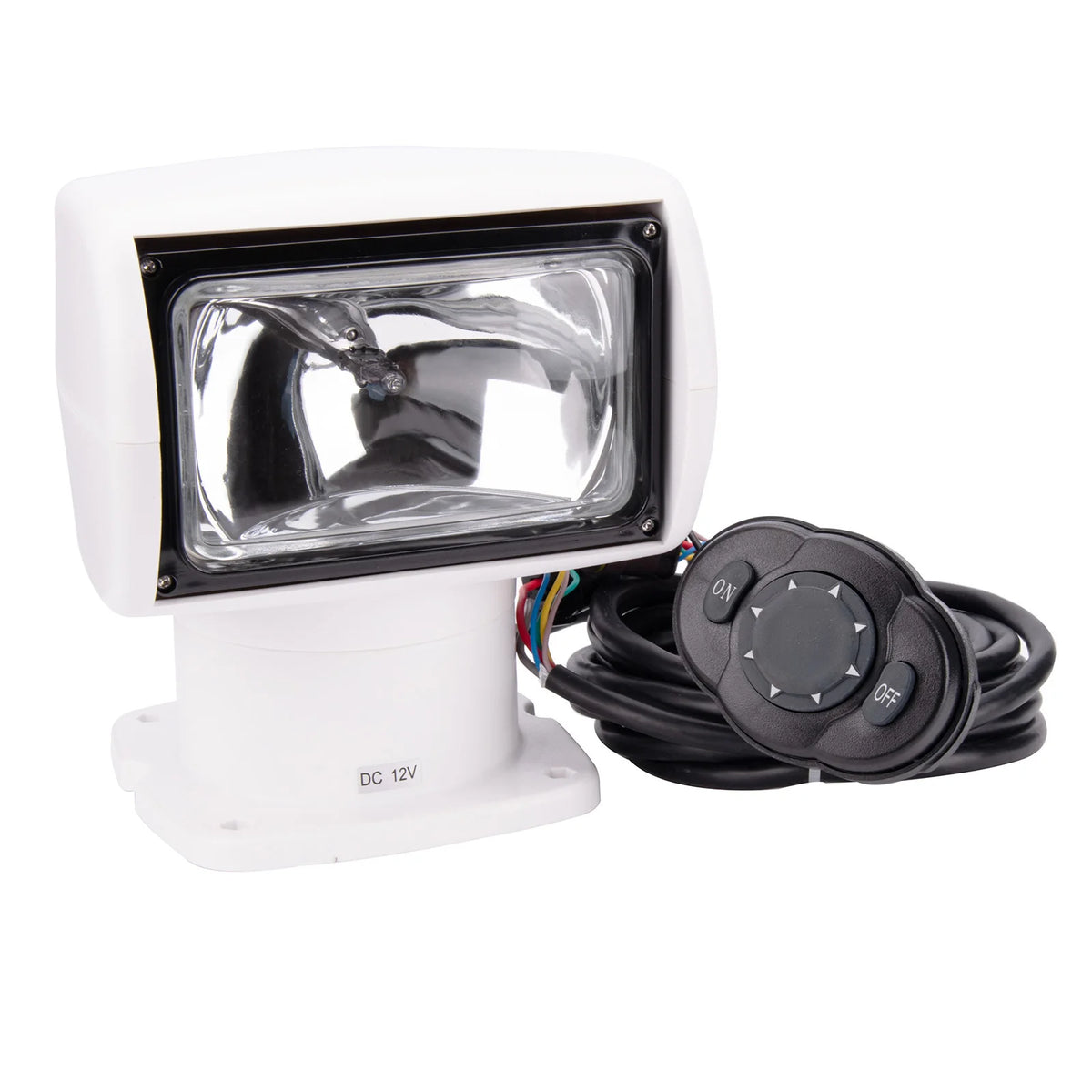 12V 100W Marine Remote Control Spotlight Searchlight for Boat, Truck, Car 2500LM White