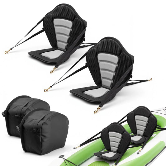 SucceBuy Kayak Seat Universal Paddle Board Seat with Back Support Sit-on-Top Padded Cushion with Bag & Adjustable Straps for SUP