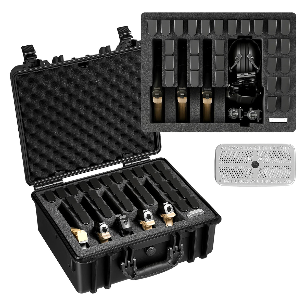 SucceBuy Hard Pistol Case Hard Gun Case with XPE Foam Lining Waterproof Pistol Box with Customizable Interior for Gun Lenses