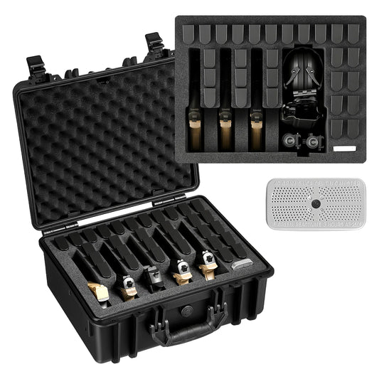 SucceBuy Hard Pistol Case Hard Gun Case with XPE Foam Lining Waterproof Pistol Box with Customizable Interior for Gun Lenses