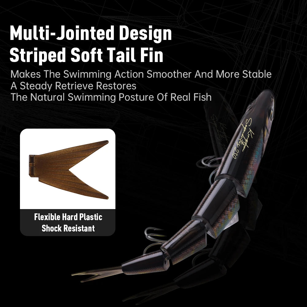 Kingdom Jointed Swimbait 230mm/100-107g Floating Sinking 4 Section Bionic Artificial Bait For Saltwater Bass Zander Pike Fishing