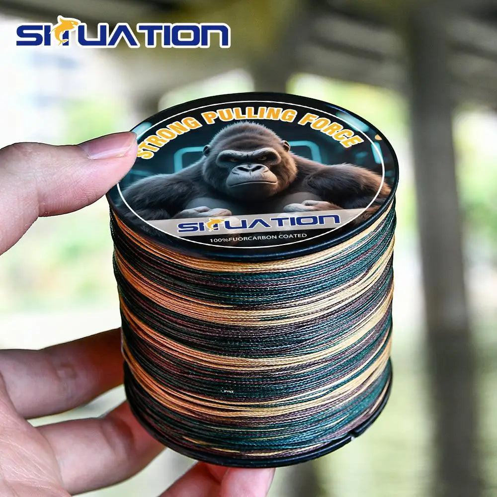 SIIUATIONA 500M-546yds 4X braided PE fishing line, featuring high-visibility color coding, exceptional tensile strength, and dur
