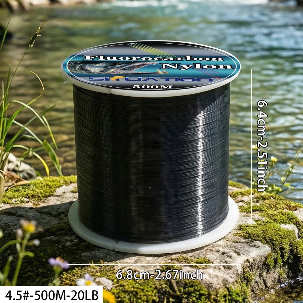 SIUATION Black Nylon Thread 500m Sea Pole Line Hand Pole Line Main Stream Reservoir Fishing Line