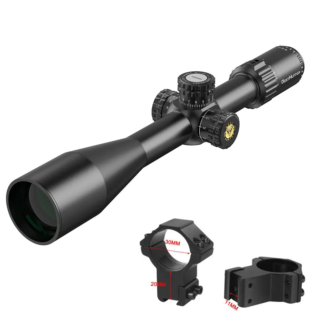 WestHunter HD-S 6-24X50 SFP Riflescope 1/4 MOA Turret Reset Lock Hunting Scope Second Focal Plane Side Parallax Optical Sights