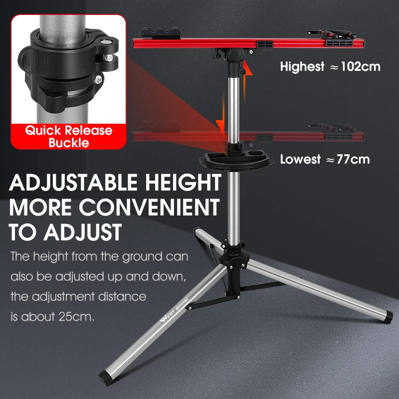 WEST BIKING Professional Mechanic Bike Repair Stand MTB Road Bicycle Maintenance Workstand Foldable Adjustable Wash Bike Rack