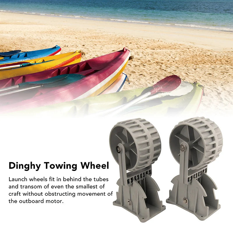 Flip-up Retrackable Dinghy Wheels Pair Nylon Inflatable Boat Launching Wheels