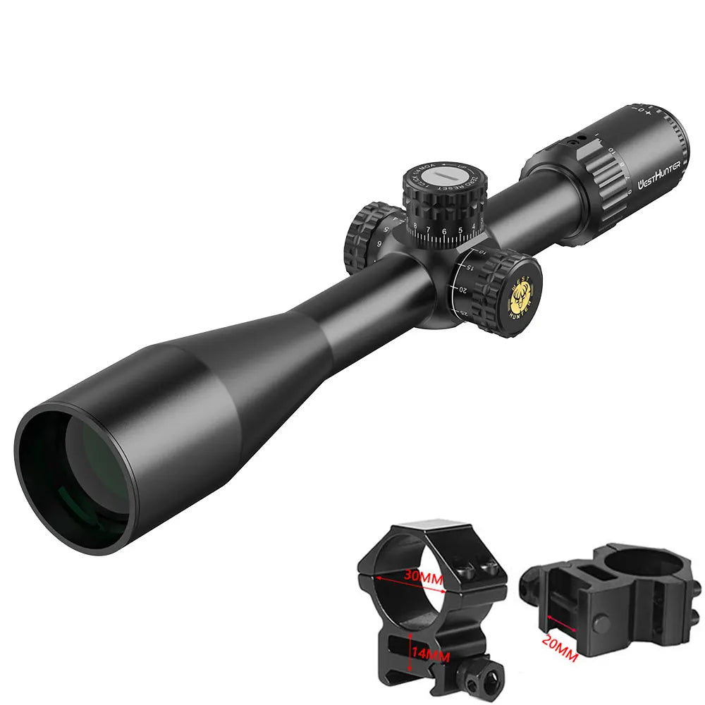 WestHunter HD-S 6-24X50 SFP Riflescope 1/4 MOA Turret Reset Lock Hunting Scope Second Focal Plane Side Parallax Optical Sights