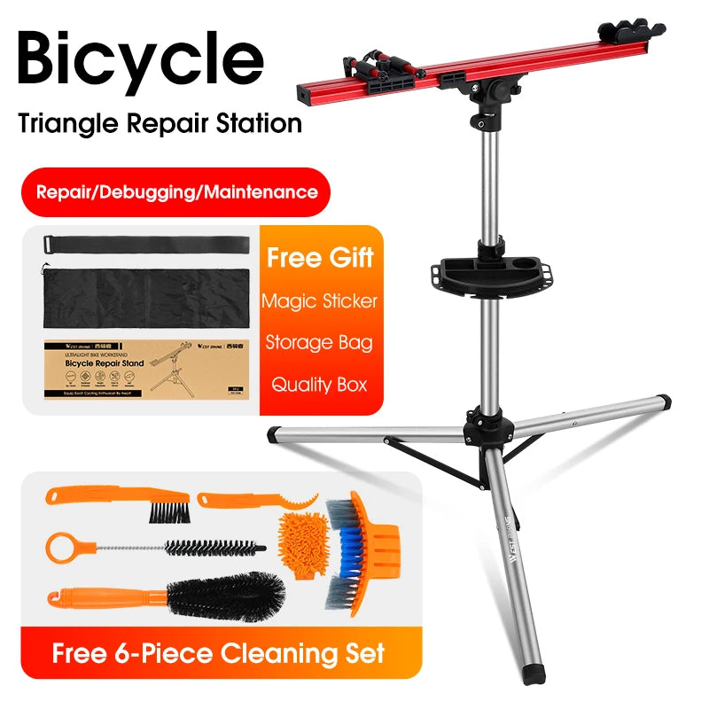 WEST BIKING Professional Mechanic Bike Repair Stand MTB Road Bicycle Maintenance Workstand Foldable Adjustable Wash Bike Rack