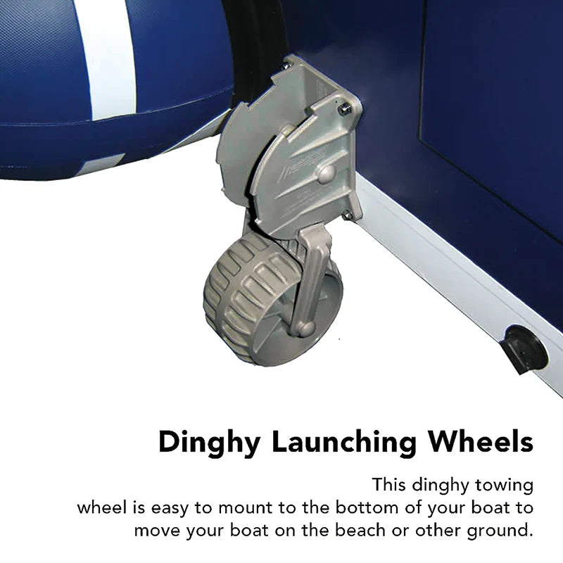 Flip-up Retrackable Dinghy Wheels Pair Nylon Inflatable Boat Launching Wheels