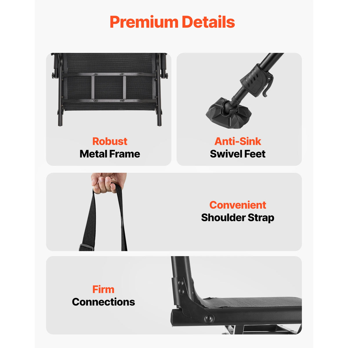 SucceBuy Hunting Chair 360° Silent Swivel Foldable Blind Chair Steel Frame Ground Stool Seat 300Lbs/350Lbs Capacity for Fishing