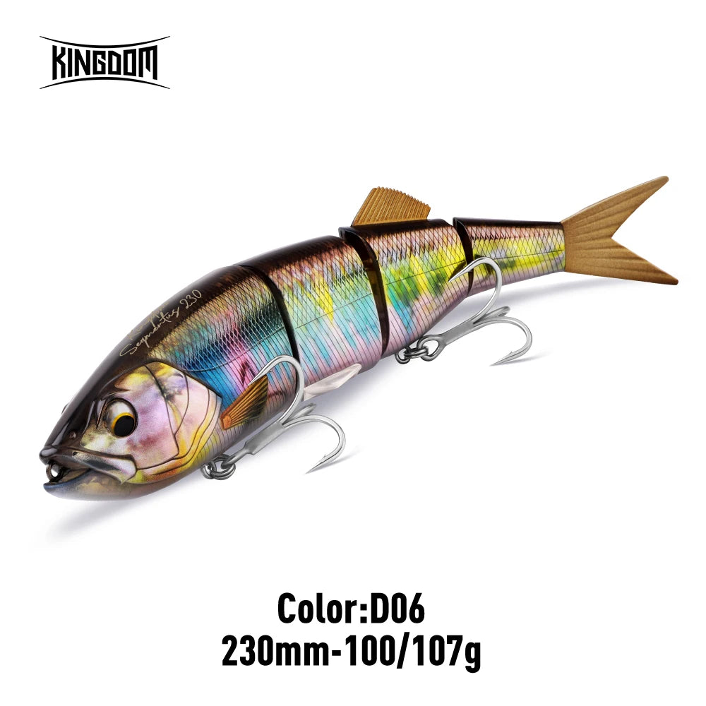 Kingdom Jointed Swimbait 230mm/100-107g Floating Sinking 4 Section Bionic Artificial Bait For Saltwater Bass Zander Pike Fishing