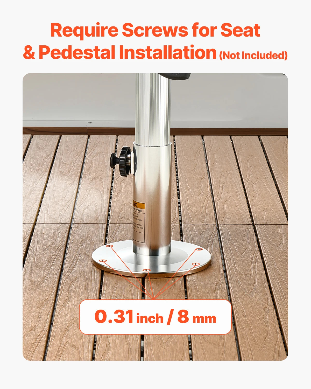 SucceBuy Boat Seat Pedestal, Aluminum Alloy Boat Chair Base with Lockin Design, Waterproof&Rustproof Fit for Fishing and Boating
