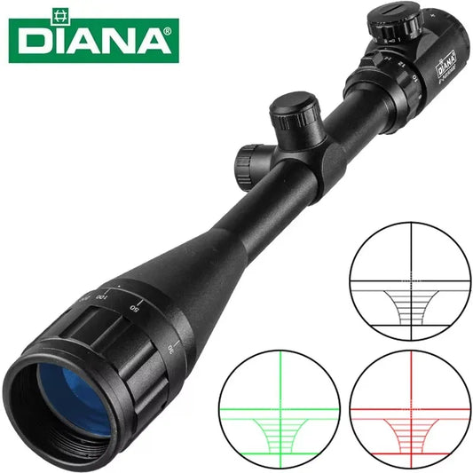 DIANA 6-24x50 AOE Tactics Rifle Scope Green red dot light Sniper Gear Hunting Optical sight Spotting scope for rifle hunting