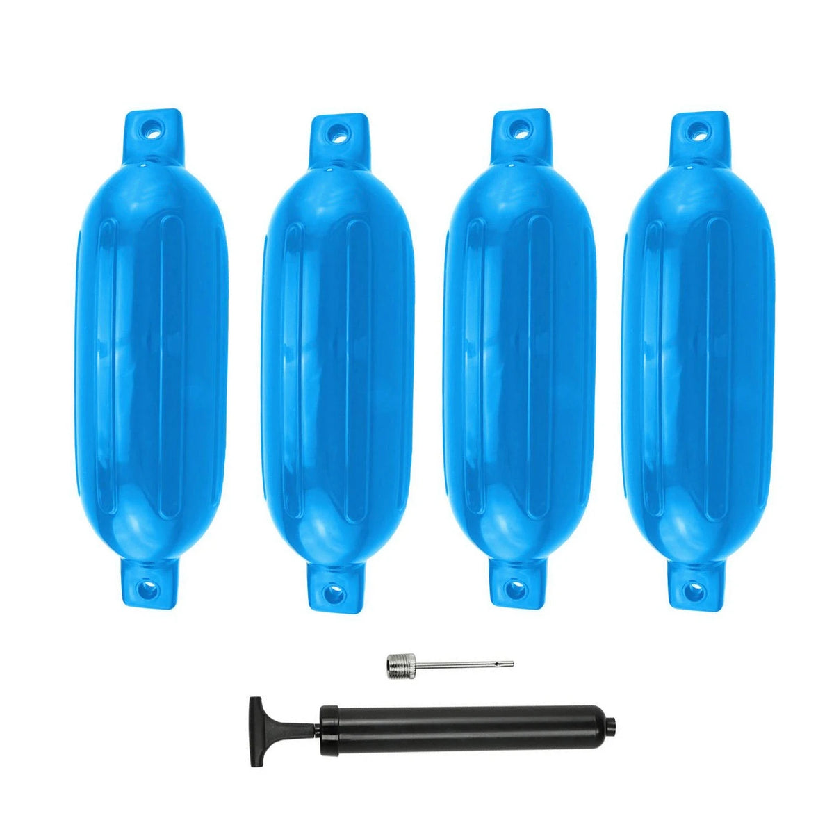 4PCS Ribbed Boat Fender 6.5"x23" Marine Dock Bumper Protector for Yacht Kayak Canoe