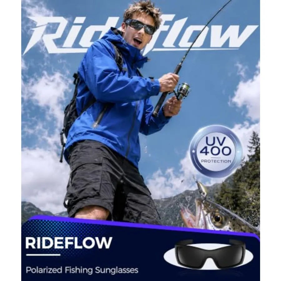 Polarized Sunglasses Men, Fishing Sunglasses with Saltwater Coating, UV Protection Sunglasses for Running Driving Golf