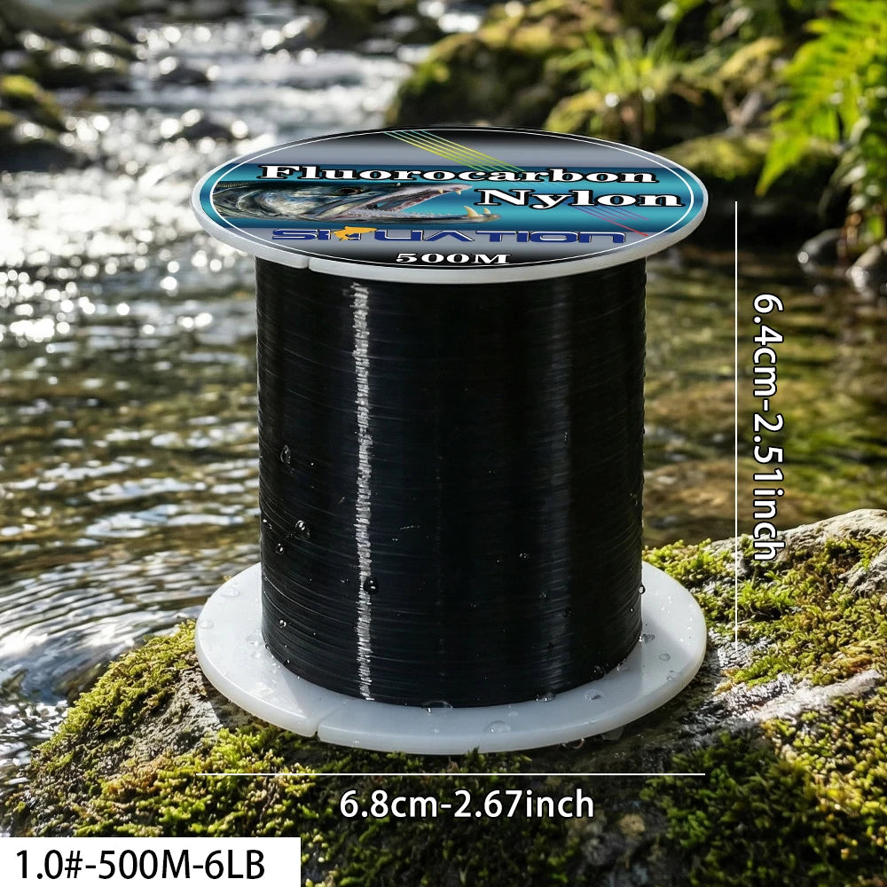 SIUATION Black Nylon Thread 500m Sea Pole Line Hand Pole Line Main Stream Reservoir Fishing Line