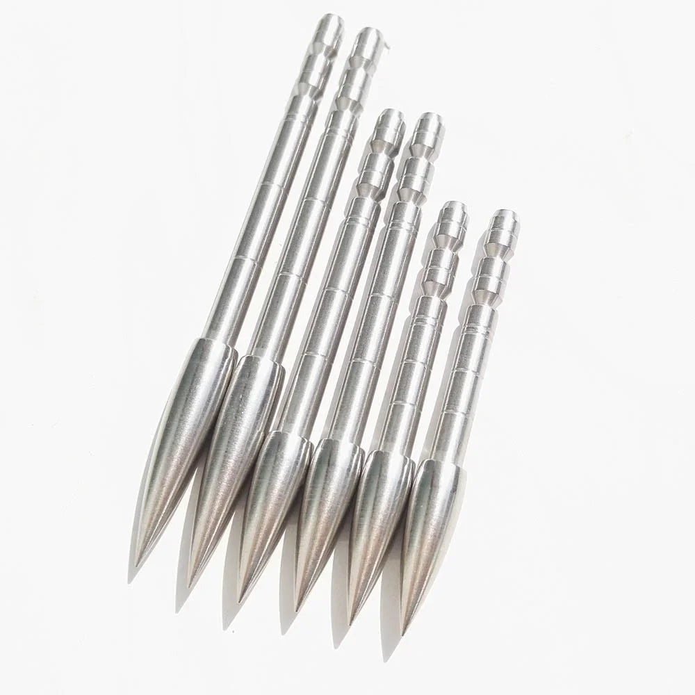 Field Arrow Insert Points 12Pcs Archery Stainless Steel Arrowheads 100-200 Grain Compatible with ID4.2mm Arrow Shafts Durable Target Tip Accessory for Compound Recurve Bow Training & Hunting