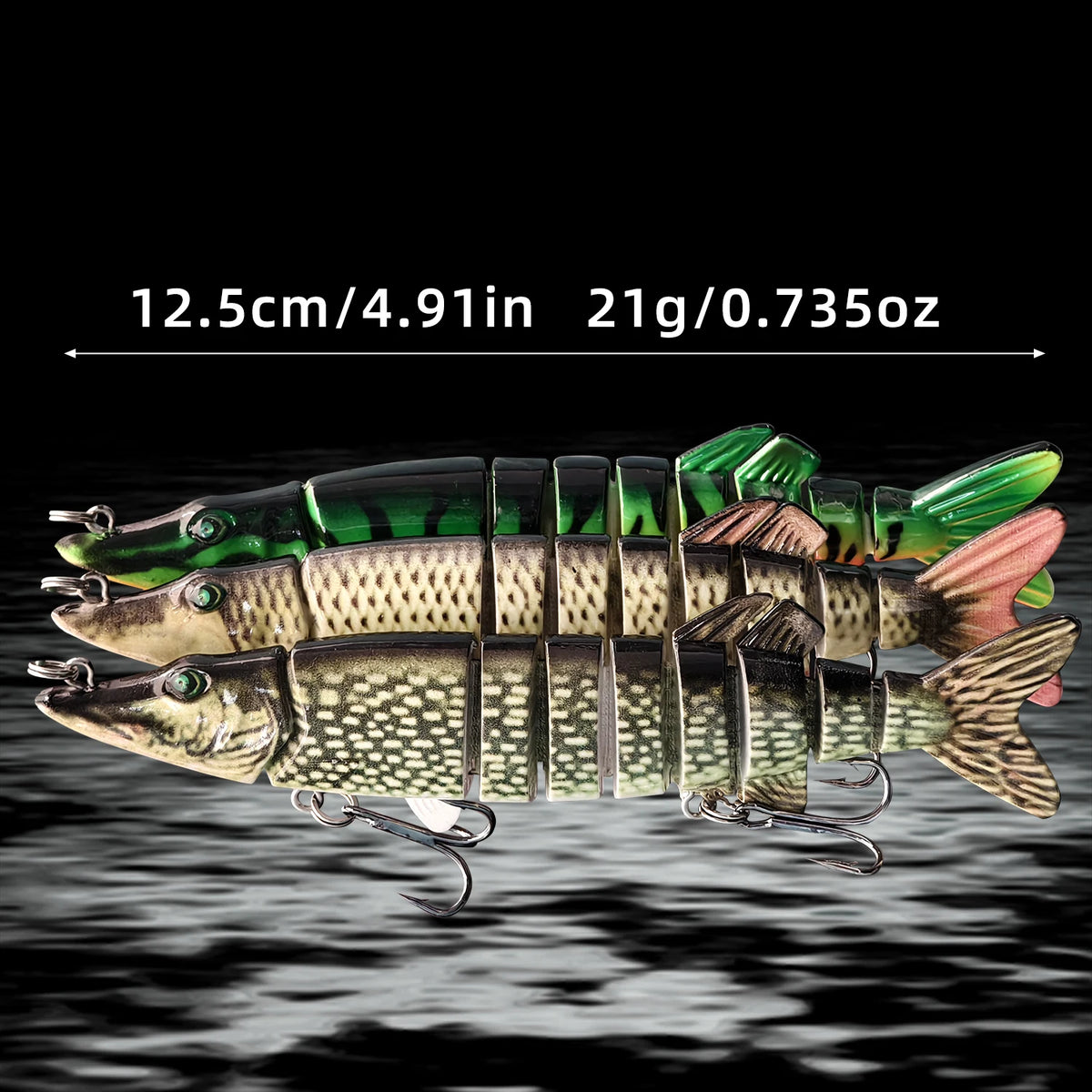 ANFS 3pcs Multi Jointed Swimbaits Fishing Lures for Bass Trout Perch Slow Sinking Lifelike Fishing Lure Kit Swimming Lures Freshwater Saltwater