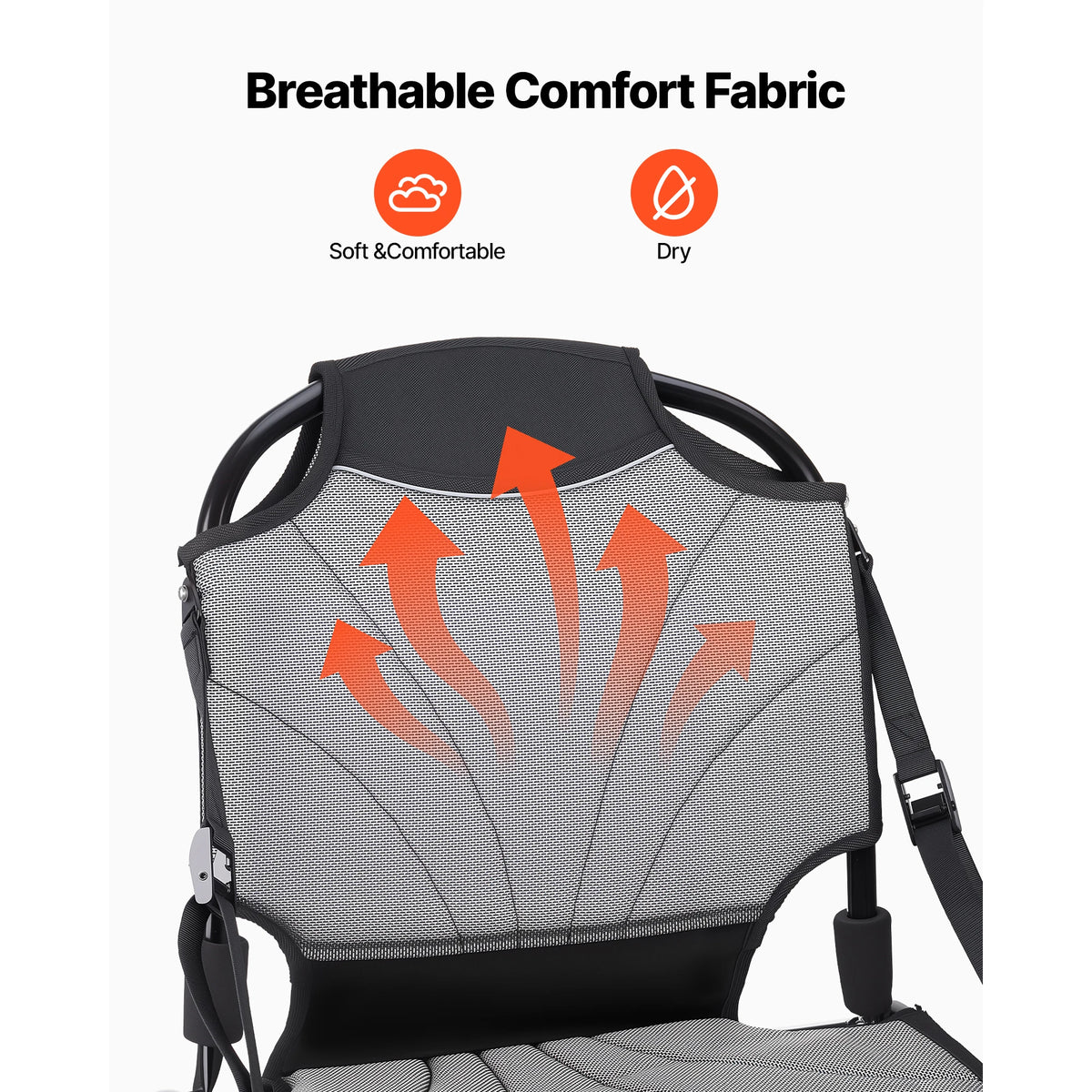 SucceBuy Kayak Seat 1 Pack with Adjustable Back Support Adjustable Straps Aluminum Alloy Frame  for Sit-on-Top Fishing Canoes