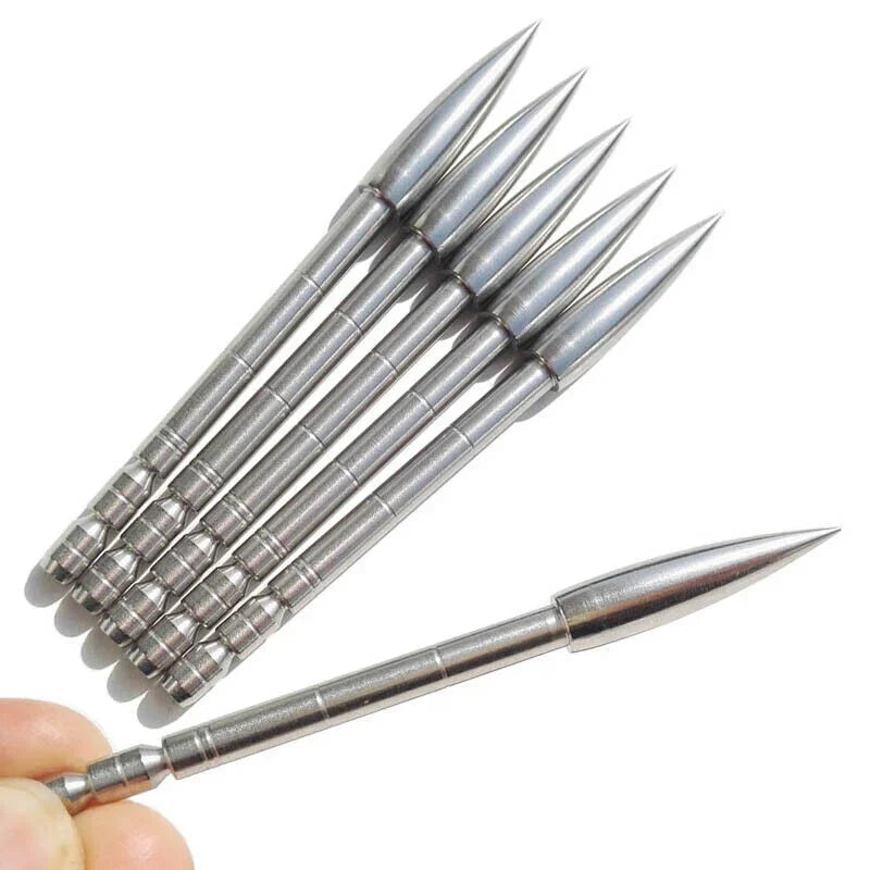 Field Arrow Insert Points 12Pcs Archery Stainless Steel Arrowheads 100-200 Grain Compatible with ID4.2mm Arrow Shafts Durable Target Tip Accessory for Compound Recurve Bow Training & Hunting