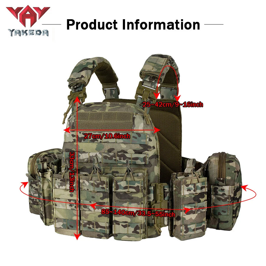 YAKEDA   Quick disassembly training vest, detachable and expandable, comfortable, breathable, wear-resistant and tear resistant