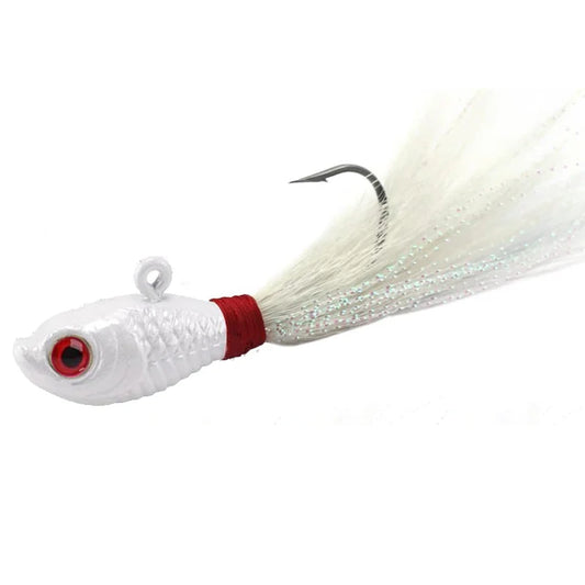 3pcs Bucktail Jig Heads Fishing Lures Saltwater Freshwater Fishing Jig Bass Pike Walleye Striper Bait