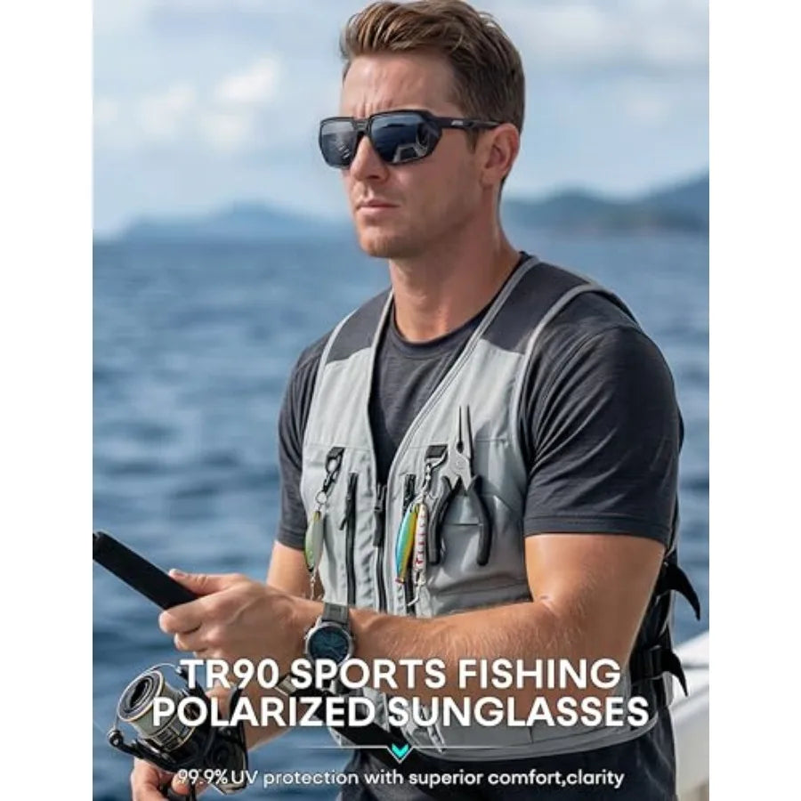 ATTCL Sports Polarized Sunglasses for Men: Womens UV400 Protection, Lightweight Wrap Around TR90 Frame for Fishing Golf