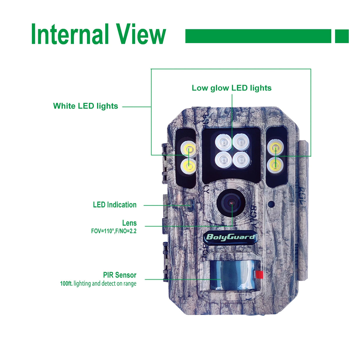 BolyGuard BG662-HQ Trail Camera 940nm Night Vision Invisible 4K Video 56MP Wildlife Hunting Game Camera Portable IP68 Waterproof