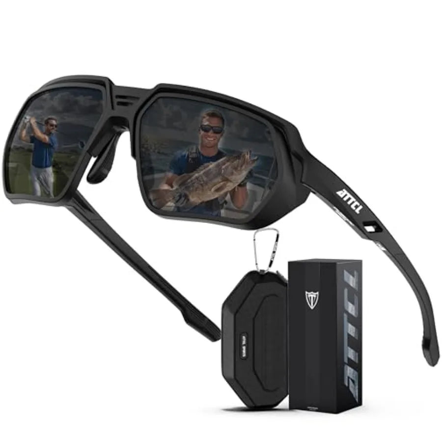 ATTCL Sports Polarized Sunglasses for Men: Womens UV400 Protection, Lightweight Wrap Around TR90 Frame for Fishing Golf