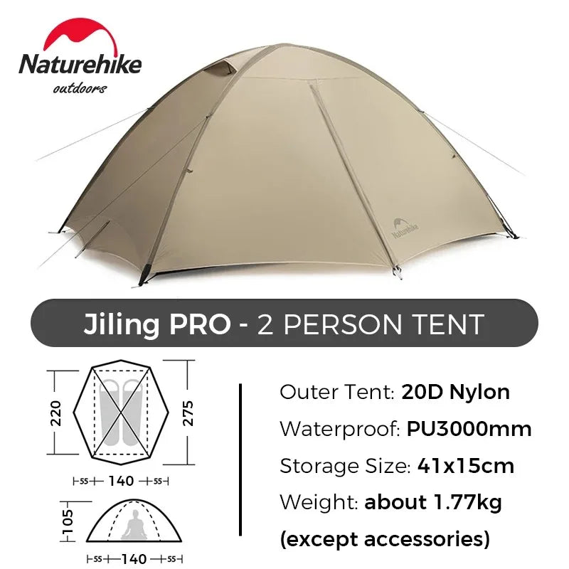 Naturehike 4 Seasons Giling PRO Hiking Tent Easy Setup Dome Tent Outdoor Camping Portable Equipment Mountaineering Tent Ultralight Backpacking Tent