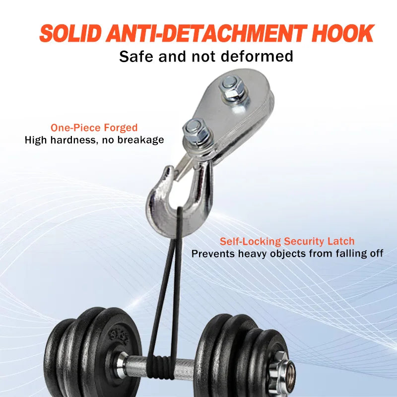 2000LBS 12V Electric Winch Electric IN/OUT with Freewheel Pulley Hook Wireless Remote