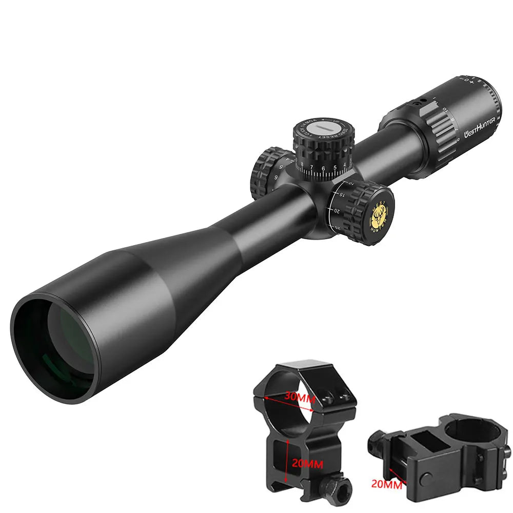 WestHunter HD-S 6-24X50 SFP Riflescope 1/4 MOA Turret Reset Lock Hunting Scope Second Focal Plane Side Parallax Optical Sights